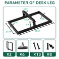 thumbnail image 2 of T Shape Heavy Duty Metal Table Legs Set of 2, 28" H×35" W able Legs with Adjustable Foot Pads, 1000 LBS Load Capacity for Desk Dining Bench, Black, 2 of 7