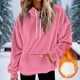 thumbnail image 1 of HongQid Womens Fuzzy Hoodies Pullover Sport Hoodie Cozy Oversized Pockets Hooded Sweatshirt Athletic Fleece Hoodies, 1 of 5