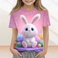 thumbnail image 2 of YOUYEDIAN 2026 Easter Girls T Shirts Funny Bunny Graphic Short Sleeve Tee Tops Festival Cute Cotton T-Shirt Outfits (Pink, 3-4 Years), 2 of 5