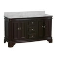 thumbnail image 4 of Katherine 60" Double Bathroom Vanity with Chocolate Cabinet and Carrara Marble Top, 4 of 6