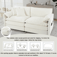thumbnail image 4 of 76" Oversized Chenille Loveseat Sofa, Modern 2-Seater Small Cloud Couch with Deep Seats, Comfy Living Room Apartment Furniture, Beige, 4 of 10