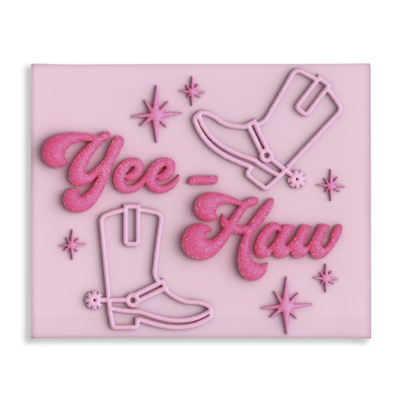 Stupell Industries Retro Yee Haw Entertainment Painting Wrapped Canvas Art Print Wall Art, 20 x 16