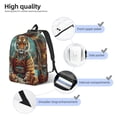 thumbnail image 3 of Rateoe Pond Meditating Tiger Pattern Durable Canvas Backpack for Men & Women – Stylish & Lightweight – Adjustable Straps, Multiple Pockets – Fits 15-17 Inch LaptopsSmall, 3 of 5