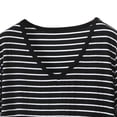thumbnail image 4 of Aimik Fashion Women's Striped Casual Loose Tank Top Summer Short Sleeve V-Neck Comfy Plus Size Tank Tops, 4 of 5