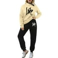 thumbnail image 2 of Riforla Women's Casual Sportswear Set Heartbeat Frequency Print Hoodie Tracksuit Fashionable Clothing 2 Piece Sets Women Outfit Khaki M, 2 of 4