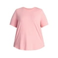 thumbnail image 4 of Terra & Sky Women's Plus Size Crewneck Tee with Short Sleeves, Sizes 0X-5X, 4 of 5