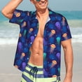 thumbnail image 7 of Susaid Jellyfish colorful Print Short Sleeve Shirts Button Down Casual Shirts Summer Beach Aloha Button Down Short Sleeve for Men ,X-Large, 7 of 7