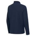thumbnail image 3 of Men's Antigua Heather Navy Michigan Wolverines Sync Quarter-Zip Waffle-Knit Tri-Blend Pullover, 3 of 3