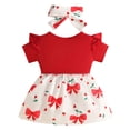 thumbnail image 5 of Mnyotv Baby Girl Dress Romper Summer Outfits Short Sleeve Ruffle Top Skirts with Headband 2Pcs Set Size 18-24Months, 5 of 7