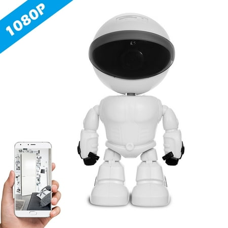 HD 1080P WiFi Robot Security IP Camera Pan Tilt WiFi Camera Support P2P Night vision Motion Detection Two way Audio Phone App Control with TF Card