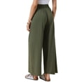 thumbnail image 3 of DARING DIVA Women's Wide Leg Baggy Palazzo Casual Pant X-Small Green, 3 of 6