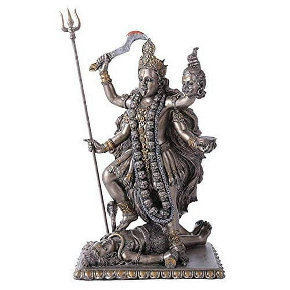 Eastern Enlightenment Goddess Kali Bhavatarini Destroyer Statue Decorative Hindu Goddess of Time and Death Figurine