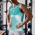 thumbnail image 5 of Rateoe Teal Turquoise 1 Pattern Sleeveless Gym Shirt Muscle Tee Breathable Workout Shirt Slim-Fit Tank Quick Dry Fit Muscle Tank Top Bodybuilding Sleeveless T Shirt-Small, 5 of 7