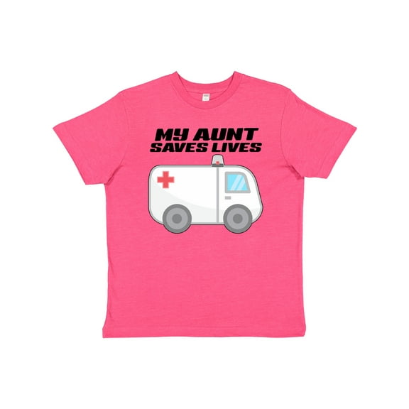 Inktastic My Aunt Saves Lives- Ambulance Youth T-Shirt