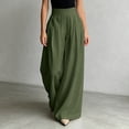 thumbnail image 4 of SNKSDGM Women's Plus Work Pants Women Long Linen Pants Women Petite Dressy Women's Solid Color Casual Speaker Casual Pants, 4 of 7