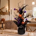 thumbnail image 6 of AURIGATE Mini Halloween Tree, Black Gothic Tabletop Spiderweb Tree with Glitter Skull for Home Mantel Decor, 6 of 7