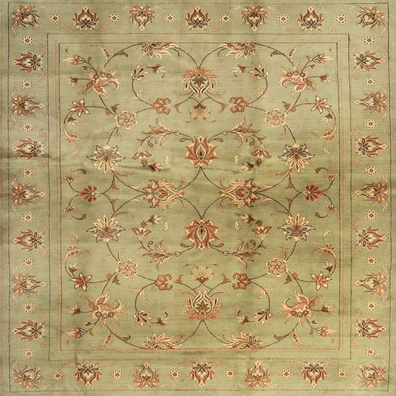 Ahgly Company Indoor Square Contemporary Metallic Gold Abstract Area Rugs, 5' Square