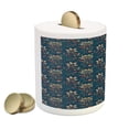 thumbnail image 2 of Bohemian Piggy Bank, Vintage Pattern with Flowers Nature Inspired Hippie Blossoms, Ceramic Coin Bank Money Box for Cash Saving, 3.6" X 3.2", Teal Beige and Cinnamon, by Ambesonne, 2 of 4