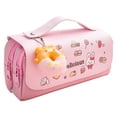 thumbnail image 2 of BESEW7 Large Capacity Pencil Case Pouch Pen Holder for Home Office Use Cute Marker Case with Compartments, Large Pencil Pouch Organizer, Special Pencil Box Pink, 2 of 9
