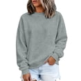 thumbnail image 5 of Oversized Mock Neck Long Sleeve Sweatshirt for Women Relaxed Fit Solid French Terry Pullover Casual Daily Loungewear Tops, 5 of 8