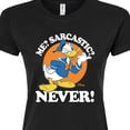 thumbnail image 3 of Disney - Donald Me Sarcastic Never  - Juniors Fitted Graphic T-Shirt, 3 of 5