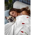 thumbnail image 3 of Red Roses Valentine's Day Queen Size Flat Sheet, Wrinkleproof & Fadeproof Cooling Flat Bed Sheet Only, Spring Floral Farmhouse Breathable Soft Bedding Top Sheets 90 x 102 Inches, 3 of 8