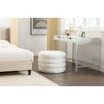 thumbnail image 2 of Round Storage Ottoman in Boucle Fabric with Eucalyptus Wood Frame, Flip-Top Design for Living Room, Bedroom or Vanity, Ivory, 2 of 9