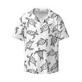 thumbnail image 3 of Goofa Hand Drawn Turtle Printed Men's Casual Short-sleeved Shirt,Lightweight Breathable Button-down,Summer Casual men's top,Versatile Fashion shirt-4X-Large, 3 of 7