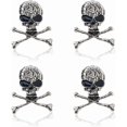 thumbnail image 1 of 4 broches y prendedores góticos plateados y dorados con forma de calavera y tibias cruzadas, estilo punk, de aleación. Ideales para decorar abrigos, chaquetas y otros atuendos de hombre y mujer., 1 of 9