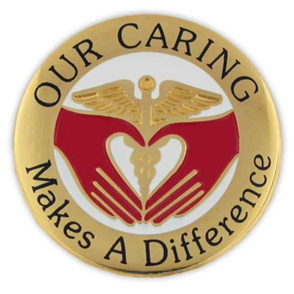PinMart Our Caring Makes a Difference Nurse Lapel Pin Enamel Red 100 Pack of Button Pins