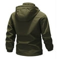 thumbnail image 4 of Levmjia Men's Color Block Workwear Jacket Detachable Hood Windproof Water Resistant Polyester Outdoor Coat Breathable Durable Utility Jacket S-2XL Army Green, 4 of 4