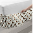 thumbnail image 2 of Nature Bed Skirt, Pattern of Repetitive Deer Silhouettes Wildlife Forest Themed Animal Art, Elastic Bedskirt Dust Ruffle Wrap Around for Bedding Decor, 4 Sizes, Umber Pale Green White, by Ambesonne, 2 of 2