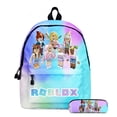 thumbnail image 1 of Mochila Roblox con estampado 3D para niños y niñas, morral escolar de dibujos animados para estudiantes de primaria y secundaria de Anime, novedad, 1 of 3