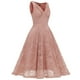 thumbnail image 1 of Vestido formal de noche de fiesta lindo con retazos drapeados de bloque de color de encaje con cuello en V para mujer Pompotops  ghjkhdj9328, 1 of 4