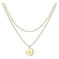 thumbnail image 1 of Corazón de la moda de las mujeres Letra Collar Cadena 26 Circular Doble Capa Cuello, 1 of 6