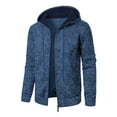 thumbnail image 4 of sususu Mens Hoodies Pullover Big And Tall Sport Fitness Casual Hooded Cardigan Knit Jacket Sweatshirt For Active,Navy,XXXL, 4 of 6