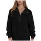 thumbnail image 2 of HongQid Women's Half Zip Sweatshirts Fleece Stand Collar Long Sleeve Oversized Pullovers with Pockets, 2 of 5