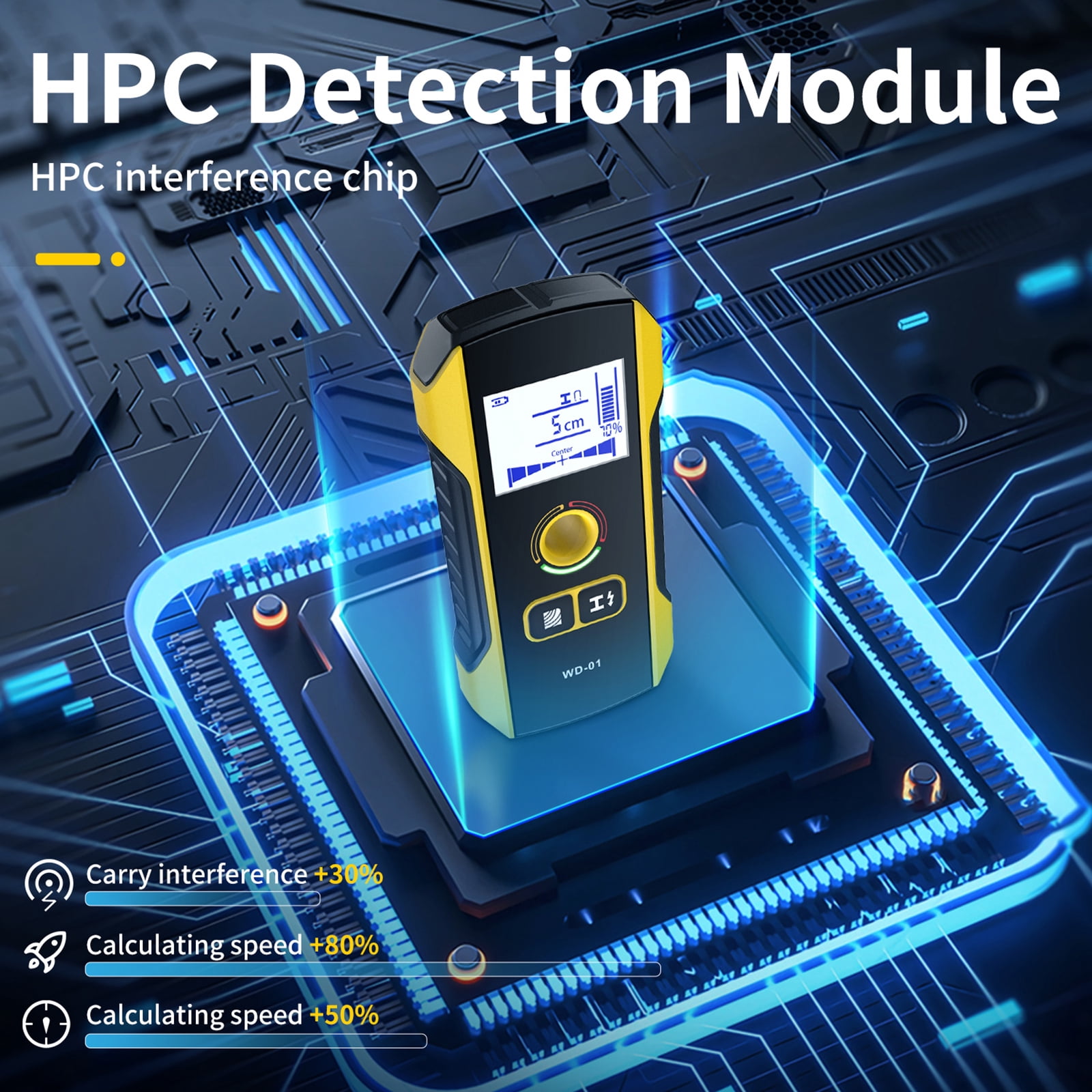 Electronic Studs Finder with Backlit Rechargeable Color Screen Backlit Wall Scanner Metal Detection Wall Detector