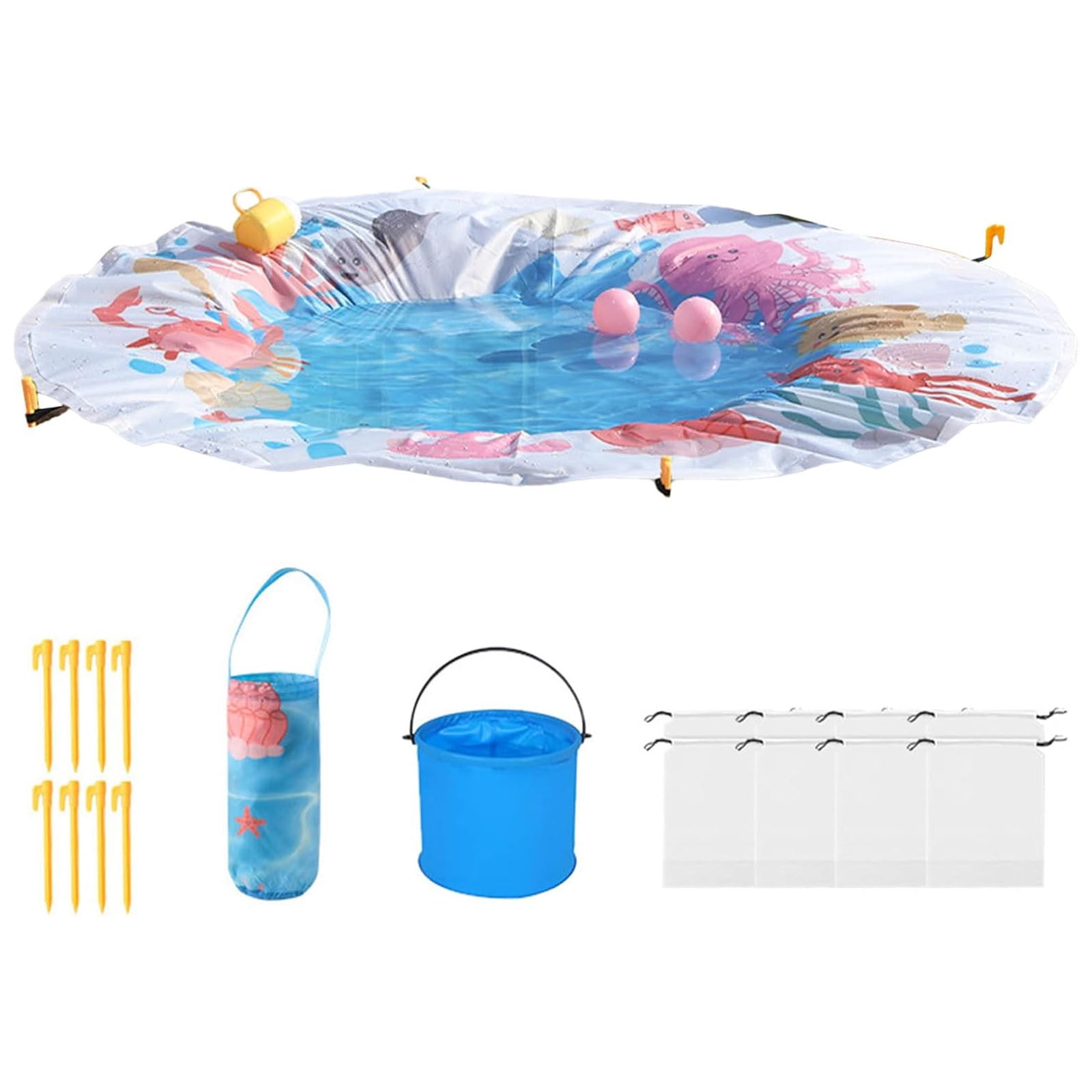Beach Pool Portable Paddling Pool Beach Mat With Carrying Bag Wading Puddle Pools Water Play Summer Toy For Babies Toddler And Kids