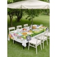 thumbnail image 3 of Happy Easter Outdoor Tablecloth - 60x84 Inch Rectangle Dining Table Cover, Watercolor Truck Eggs Flowers Butterfly Botanical Waterproof Outdoor Table Cloth with Umbrella Hole & Zipper for Patio, 3 of 7