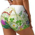 thumbnail image 2 of Wukai Plants and Insects Print Pack Biker Shorts for Women Yoga Workout Gym Running Scrunch Active Shorts-XX-Large, 2 of 8