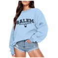 thumbnail image 2 of WEIWEN Halloween Sweatshirt for Women Funny Pumpkin Long Sleeve Fall Shirts Salem Massachusetts EST 1626 Outfits Women's Fall Fashion Clothing Light Blue, XL, 2 of 5