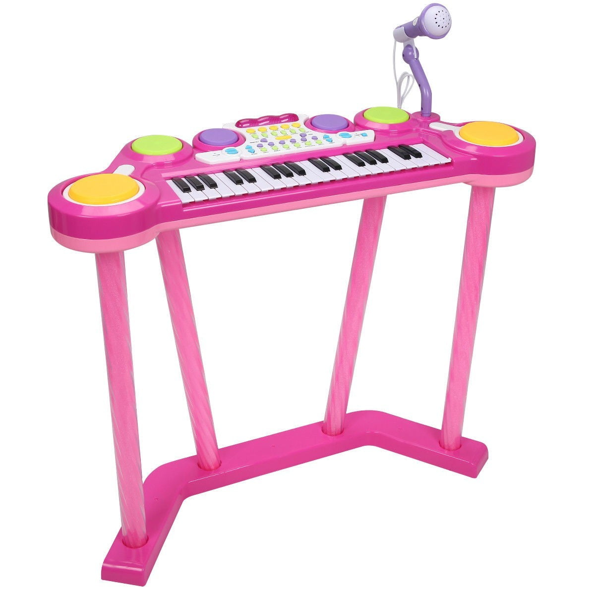 Kid Electronic Keyboard Piano Toy Music Instruments with Microphone 37 Keys Pink