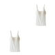 thumbnail image 4 of Minnieouse Camisola de yoga Mujer Top Fitness Chaleco Mano de obra interior Multiusos Piel Cerrar Traje de verano Sujetador Cami-top Blanco Blanco SG 2piezas, 4 of 6