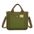 thumbnail image 1 of Bolsa informal de lona con correa ajustable para el hombro, de mano para mujer, bandolera (verde) JShteea Para Estrenar, 1 of 7