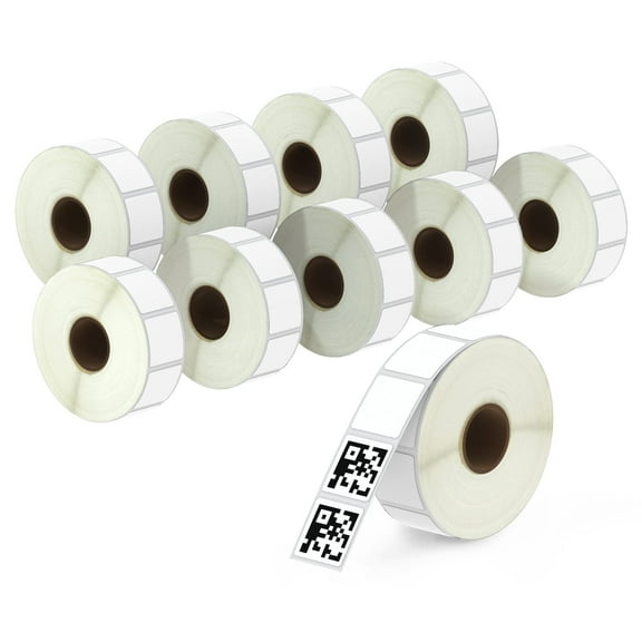 1" x 1" (25 mm x 25 mm) Square QR Code Labels Compatible with Zebra & More Label Printer,Premium Adhesive & Perforated [10 Rolls, 13800 Labels]
