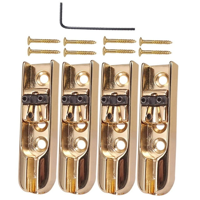 Puente/sellas de trémolo de 4 cuerdas Puente simple con tornillos para bajo eléctrico oro