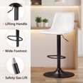 thumbnail image 5 of Waleaf Swivel Bar Stools Set of 2, Modern Adjustable Height Counter Stools with PU Leather Upholstery, Comfortable Back Support Kitchen Chairs,White, 5 of 7