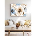 thumbnail image 4 of Blue Brown Spring Floral Wall Art for Living Room,Canvas Picture Wall Decor for Bathroom Bedroom,Summer Botanical Watercolor Painting Artwork for Office Kitchen Hallway Dining Room Home Decor 12"x16", 4 of 8