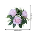 thumbnail image 3 of Iumwxz Rose Candle Wreath Artificial Silk Flower Ring Leaf Candle Wreath Wedding Valentine Day Party Table Candlestick Decorations Valentine'S Day Gifts for Her and Him, 3 of 5